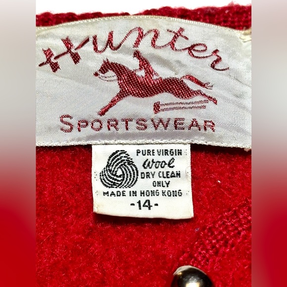 Vintage Hunter Sportsware 100% Virgin Wool Button Jacket size 14 - Picture 8 of 8